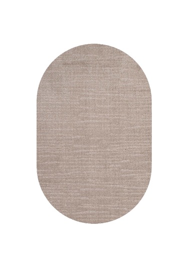 Salon Halısı Bej Yumuşak Oval Dokuma