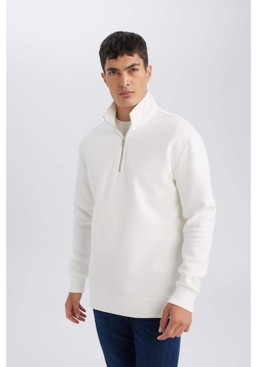 DeFacto 3 İplik Pamuklu Şardonlu İçi Polarlı Comfort Regular Fit Rahat Kalıp Dik Yaka Fermuarlı Kalın Sweatshirt D9067AXNSWT32 DeFacto 3 İplik Pamuklu Şardonlu İçi Polarlı Comfort Regular Fit Rahat Kalıp Dik Yaka Fermuarlı Kalın Sweatshirt D9067AXNSWT32