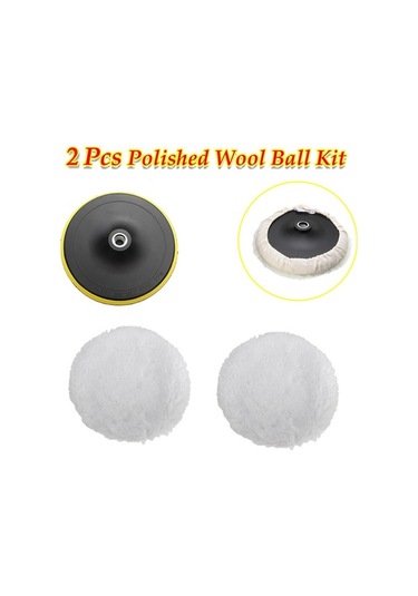 Prestigegoods 7 Yün Cila Pedi Seti - Mobilya & Araç Parlatma İçin Pratik Takım 1 Emici + 2/5/10 Ped