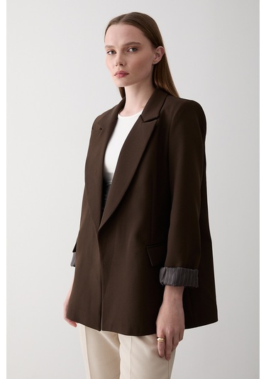 Kahverengi Blazer Ceket - 7560 Kahverengi