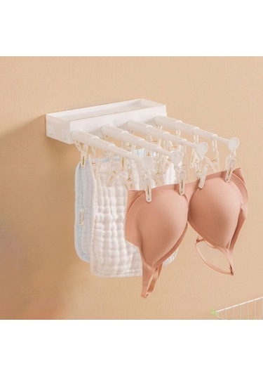 Homyl Klip Ve Damlama Askısı 20 Klipsli Depolama Eşarp Beyaz Beyaz Diğer