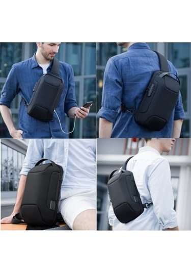 Didadodo Mark Ryden Odyssey Mini Mr-7116 Kilitli Omuz Çantası, Siyah/yurtdışı Gri Gri