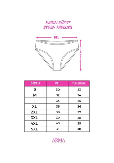 Karışık Renkli 5'li Paket Kadın Desenli Külot Pamuklu Likralı Esnek Kumaş Desenli