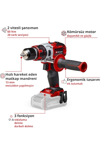 Einhell TP-CD 18 Li-i BL - Solo Akülü Darbeli Vidalama - 4513860