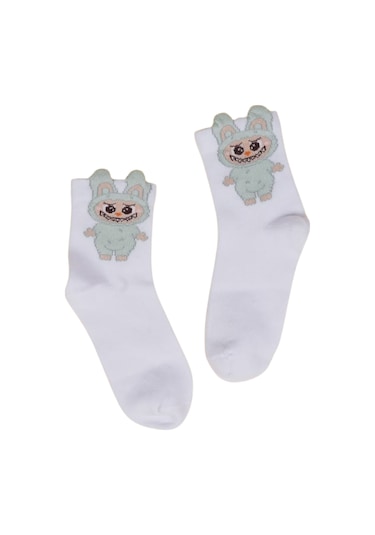Kız Çocuk Çorap Soket 6 Çift Beyaz-gri-pembe-kahve-krem-gülkurusu-1888 ÇoK Renkli