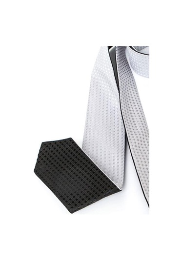 Gri Çift Taraflı İnce Çocuk Kravatı Gri