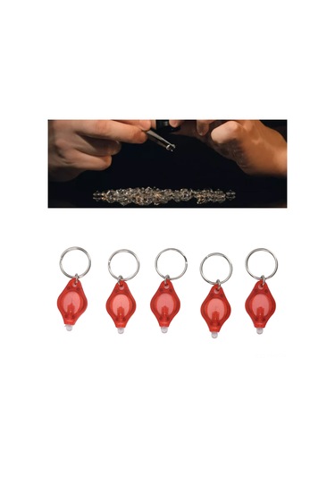 Hangfox 5'li Paket: Led Parmak Feneri Anahtar Zinciri - Yüksek Parlaklık, Değerli Eşya Tespiti, Taşınabilir Abs Malzeme Dahili Pil