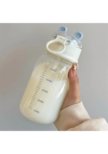 Ruicoo 0.5l Termo Mug, 12 Saat Sıcak/soğuk Tutan, Pembe Karakter Desenli Pembe