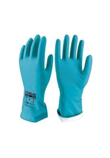Starline STL-38 Doğal Kauçuk Kimyasal Eldiven Mavi