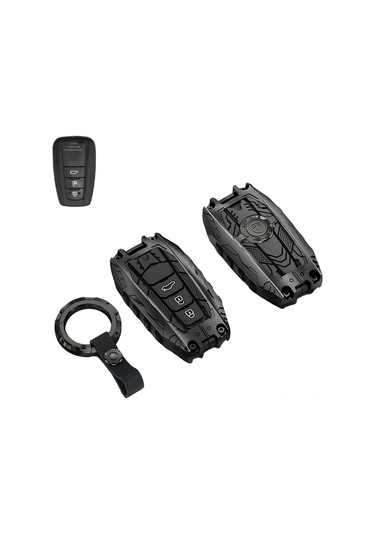 Honmex Toyota Anahtar Koruması Metal Ağır Duty - Siyah Vakum B Tipi 3 Tuşlu, Çember Kanca Ve Tekli Paket İçerir