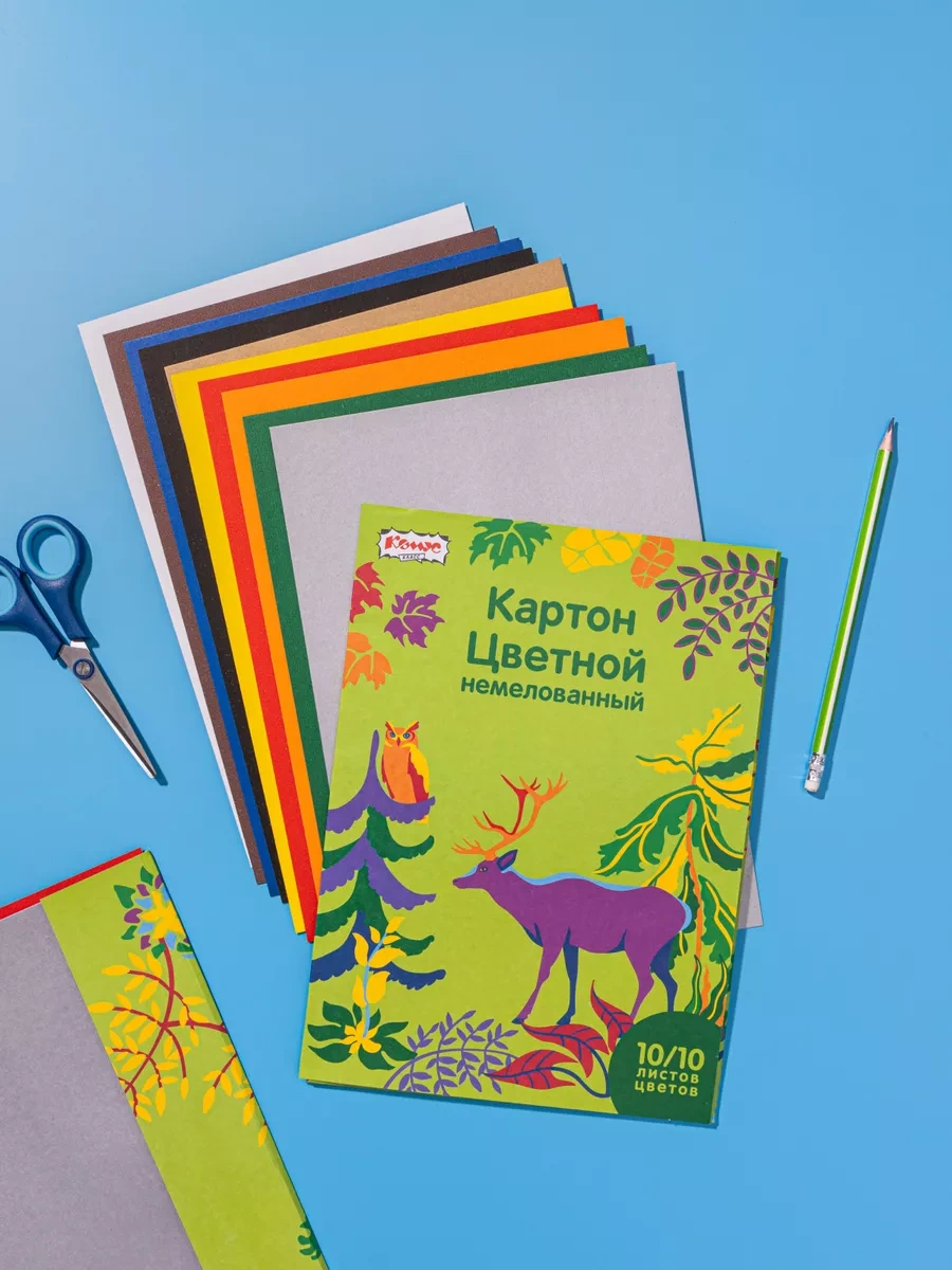 Komus Renkli Karton A4, 10 Yaprak, 10 Renk, Kuşe Değil 140392901
