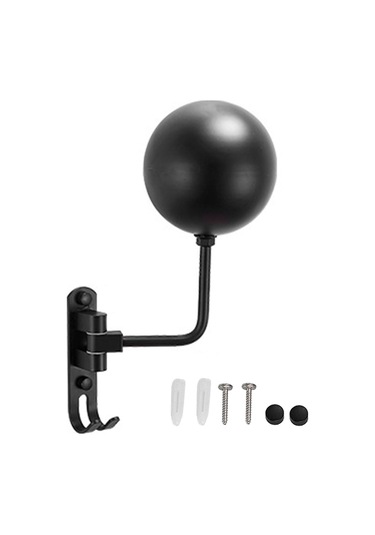 Ranyeek Duvar Tipi Çift Kanca Motosiklet Kask Tutucu - 180 Döner, Katlanabilir, Alüminyum Malzeme, Helmet Ve Giysi Saklama, Garaj/ofis Uygun Siyah