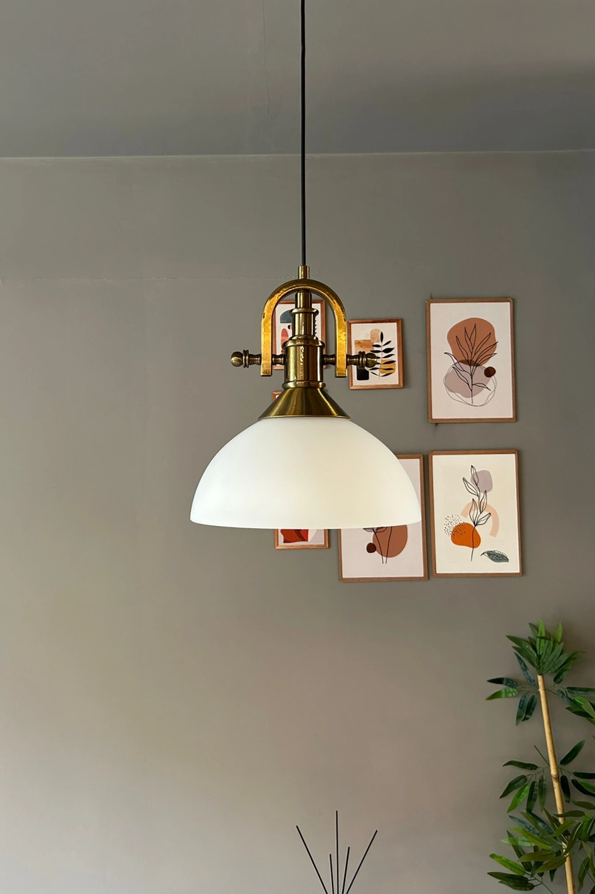 Perry Cam Tekli Avize Gemici Eskitme Başlık Retro Sarkıt Lamba Restoran Salon Aydınlatma Bal