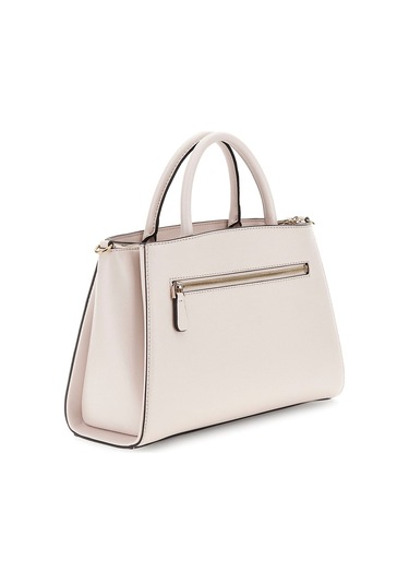 Kadın Metal Aksesuarlı Yapılandırılmış El Çantası - Krem Krem