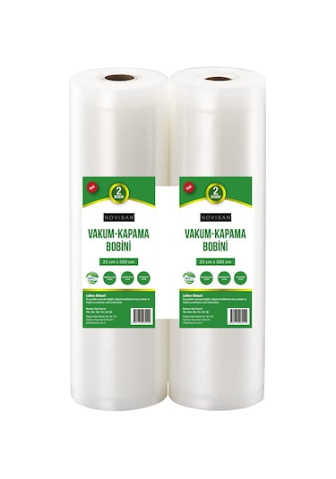 Novisan 2 Ad 25x500cm Vakum Poşeti Bobini Tırtıklı