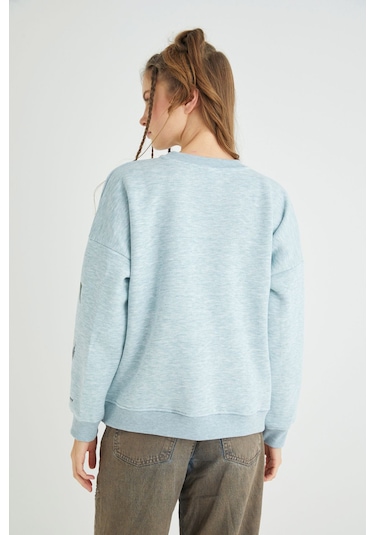 Hello Kitty Lisanslı Baskılı Kalın Oversize Fit Sweatshirt Renkli
