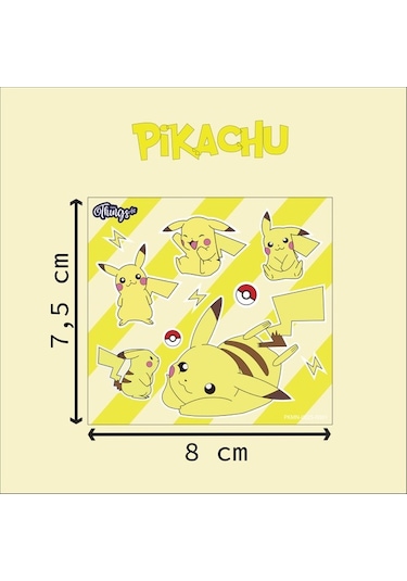Mini Things Art Özel Tasarım Pikaçu Pikachu Pokemon Sticker 11 Parça Set -1 Adet-