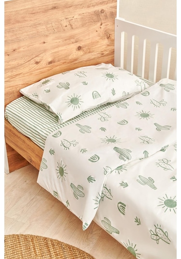Soley Boho Bebek Nevresim Takımı 100x150 Cm Yeşil