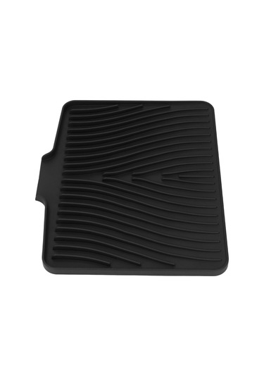 Springsun Siyah Silikon Tabak Kurutma Matı - Hızlı Su Akışı, Isı Dayanıklı, Multifonksiyonel Mutfak Islaklığı Koruyucu 40x33cm Siyah