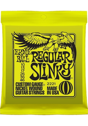 Ernie Ball P02221 10-46 Elektro Gitar Teli Regular Slinky Nickel