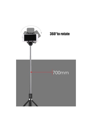 Padalink Siyah Bt Uzatılabilir Tripod: Telefon İçin 270 Açı, 10m Uzaktan Kumanda, Seyahat-fotoğraf Çekimi İçin Çok Fonksiyonlu Ayak Kahverengi