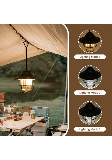 Açık Hava Aydınlatma Kamp Işıkları Şarj Edilebilir El Işıkları Siyah Siyah