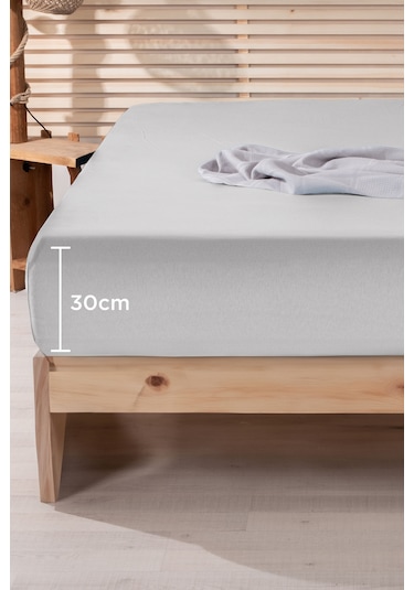 Nordqueen %100 Pamuk Tek Kişilik 100x200 Lastikli Çarşaf Gri