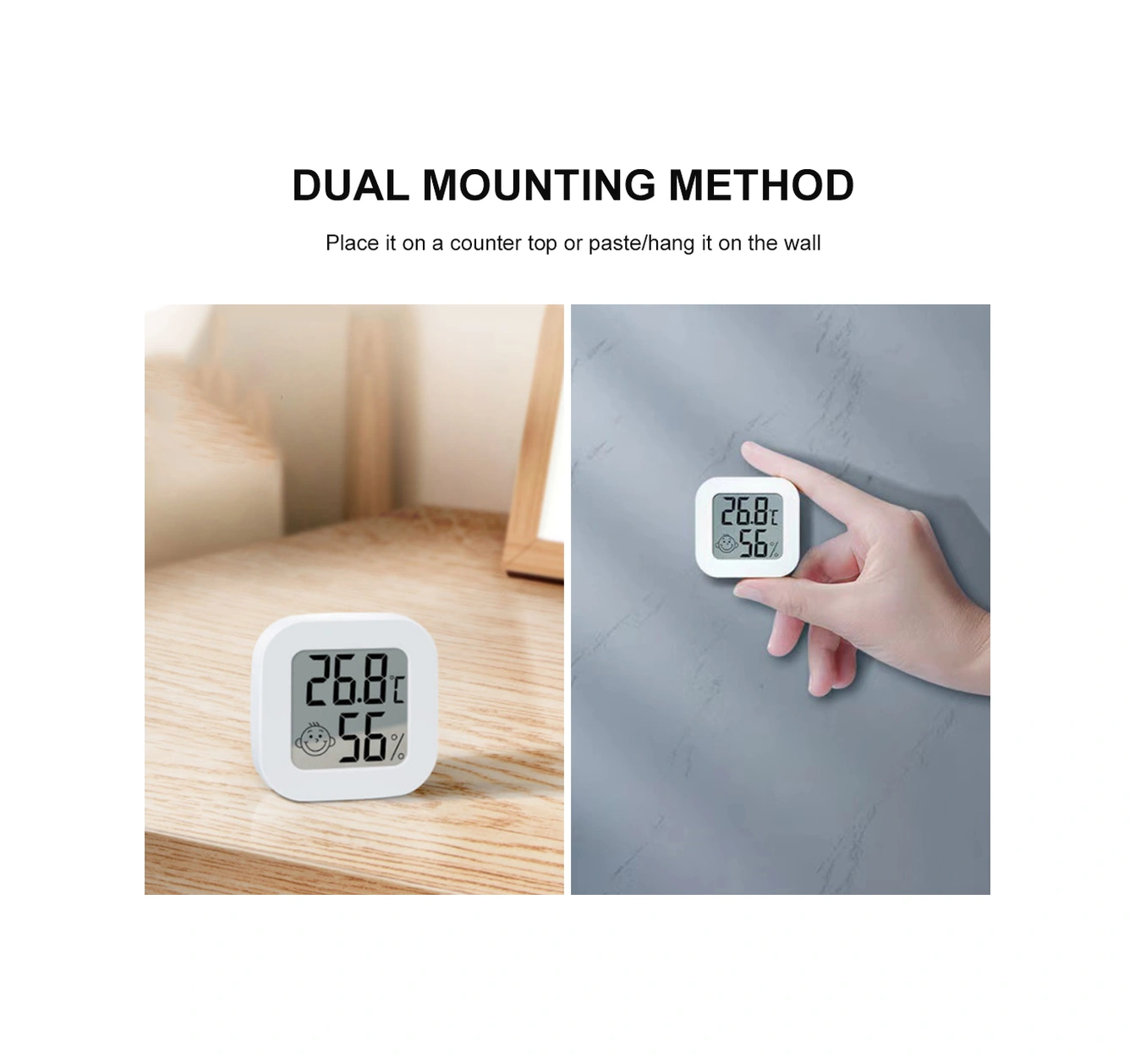 Skycity Ev İçin Dijital Sıcaklık Ve Nem Ölçer - Bebek Odası İçin Hassas Algılayıcı - Canlı İzleme Ve Duygu İkonlu Ekran