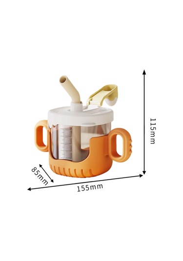 Dolıty Damlatmaz Bardak 10 Oz Karikatür Taşınabilir Turuncu