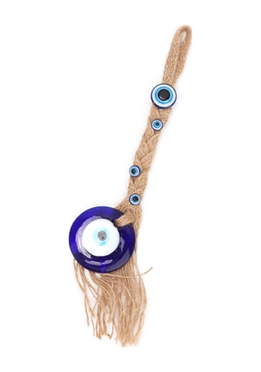 Kangvka Mavi Göz Cam Büyüsi: Doğal Jüt Ip İle Duvar Dekoru, Kötü Gözden Korumak Ve Ev/garden Zenginleştirmek İçin