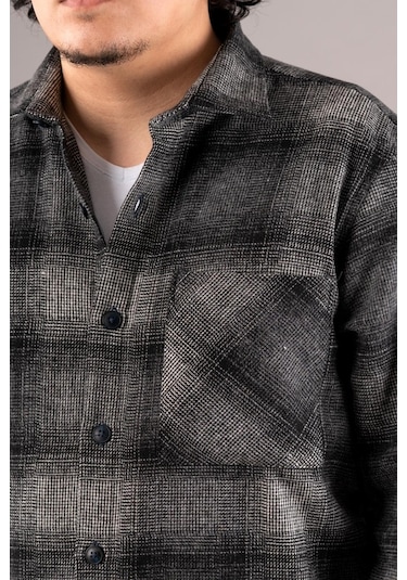 Bican Cepli Oversize Erkek Oduncu Gömlek