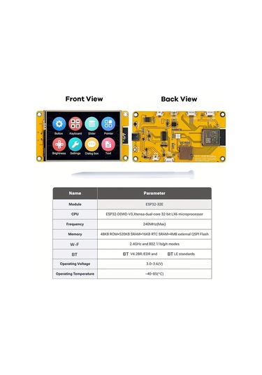 8.89cm Esp32 Geliştirme Tahtası, 2.8/3.2/3.5/4 İnç Lcd Lvgl Akıllı Ekran Tft Modülü İle Dokunmatik Wroom
