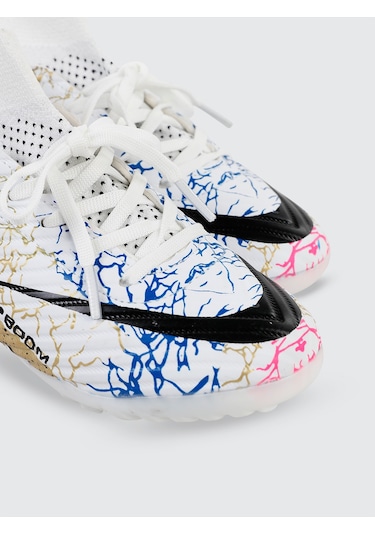 Civil Sport Erkek Çocuk Halı Saha Ayakkabısı 31-35 Numara Beyaz-altın Beyaz-altın