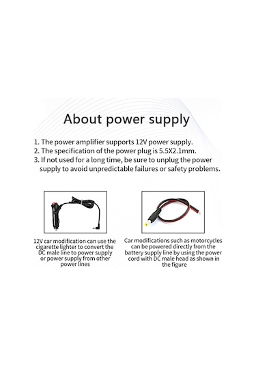 Jeemson 12v Metalik Oto Ve Ev Amfi 100w, 2.0 Stereo, Alçak/yüksek Ton + Toplam Ses Regülatörü, Led Işık Çemberi