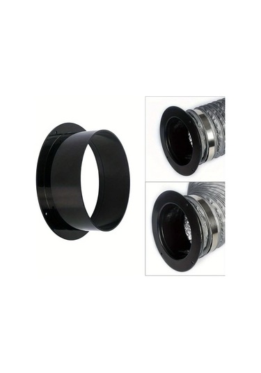 Topshop1 Siyah Duvar Flanş Bağlantısı 75mm Plastik Egzoz Borusu Adaptörü