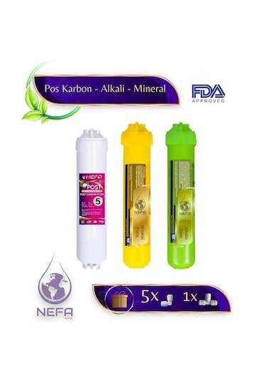 Tüm Arıtma Cihazlarına Uyumlu Post Karbon-alkali-mineral 3'lü Set