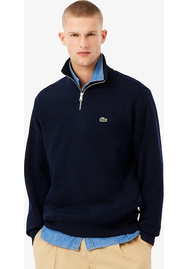 Lacoste Yarım Fermuar Sweatshirt Lacivert