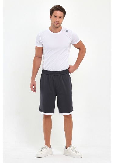 Adams File Şeritli Polyester Erkek Spor Şort 001