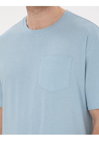 Pierre Cardin Erkek Açık Mavi Tişört Basic 50306991-vr003 Açik Mavi