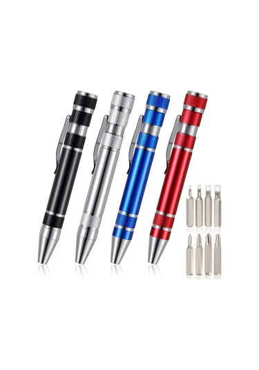 Leasetake Adet Kalem Tornavida Seti Alüminyum Alaşımlı Kalem Tipi El Vidalı Tornavida Gümüş