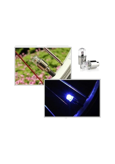 Işıklı Bisiklet Araba Sibop Kapağı 2 Adet Çok Renkli