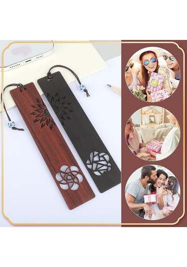 Kitap Severler İçin Ahşap Ayraçlar, 2 Parça El Yapımı Ahşap Ayraç