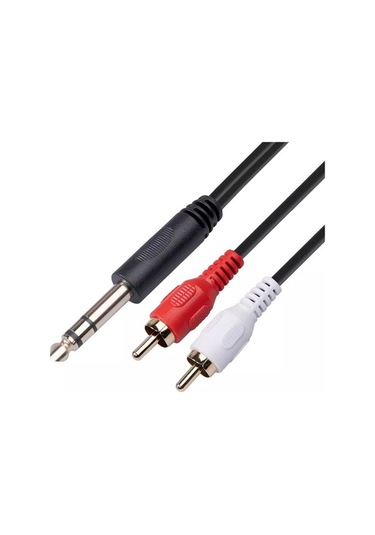 Flybuy Tv/dvd/amfi Ses Rca Maiyame Kaplama Kablosu Erkek Erkek Çift Bağlantısı Altın 6.35mm 1.5m - Ki
