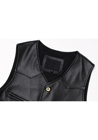 Vashion Hakiki Deri Siyah Yelek