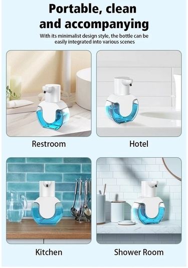 Ulzyvf Otomatik Endüktif Köpük Sabunluk Fotoselli Beyaz Telefon Yıkama Beyaz