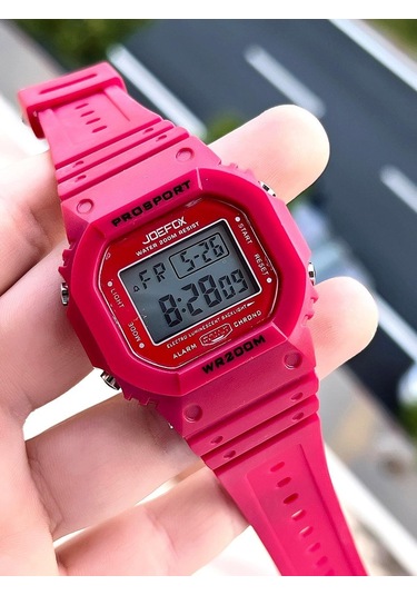 Joefox G-shock Kasa Kırmızı Digital 5 ATM Spor Kol Saati J-gs12
