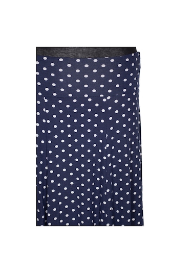 Barem Kadın Arzu Korsajlı 6 Parçalı Desenli Penye Lacivert Etek D59 Lacivert