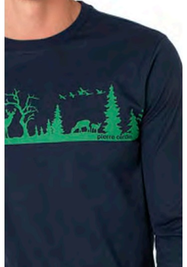 Pierre Cardin 6104 Erkek Uzun Kollu Bisiklet Yaka Pijama Takımı-lacivert Lacivert