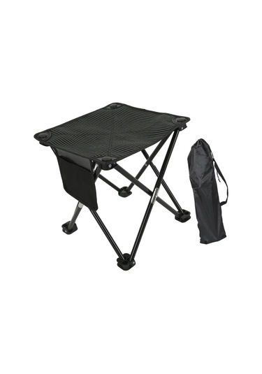 Kamp Taburesi Mini Katlanır Tabure Hafif Kompakt Pratik Siyah