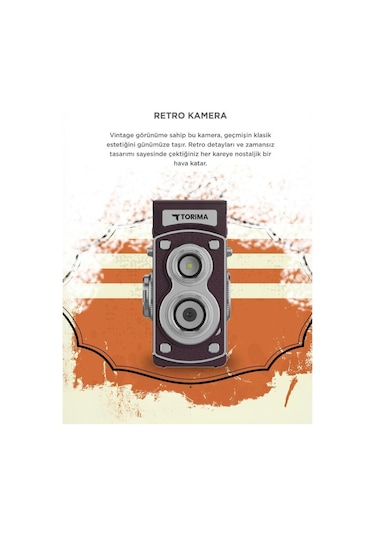 Torima CMR44 Mini Retro Dijital Fotoğraf Makinesi Mor